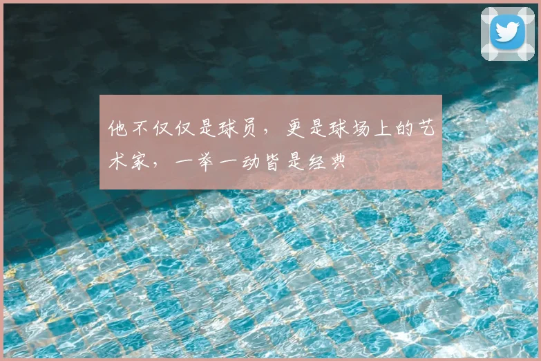 他不仅仅是球员，更是球场上的艺术家，一举一动皆是经典